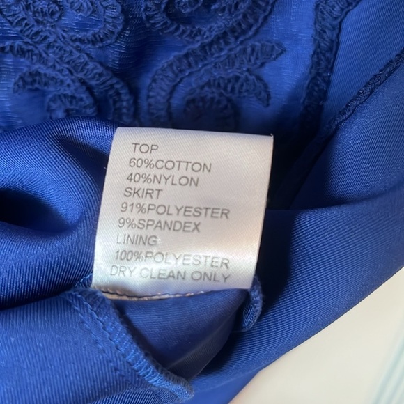 Tadashi Shoji Blue Lace A Line Fit and Flare Dress Size 10 - Picture 7 of 7